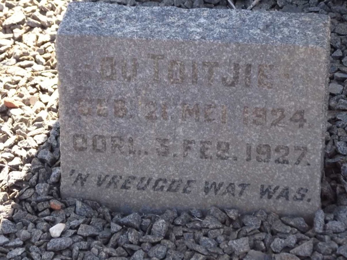 TOIT Du Toitjie, du 1924-1927