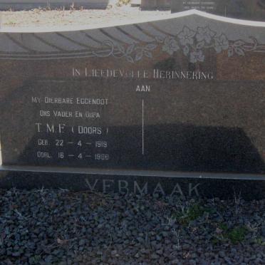 VERMAAK T.M.F. 1919-1980