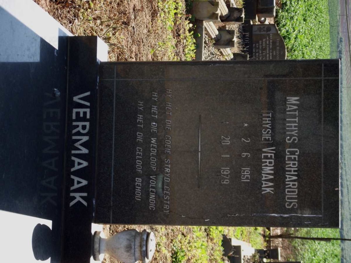 VERMAAK Matthys Gerhardus 1951-1979
