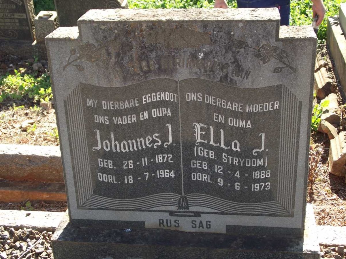GERBER Johannes J. 1872-1964 &amp; Ella J. STRYDOM 1888-1973