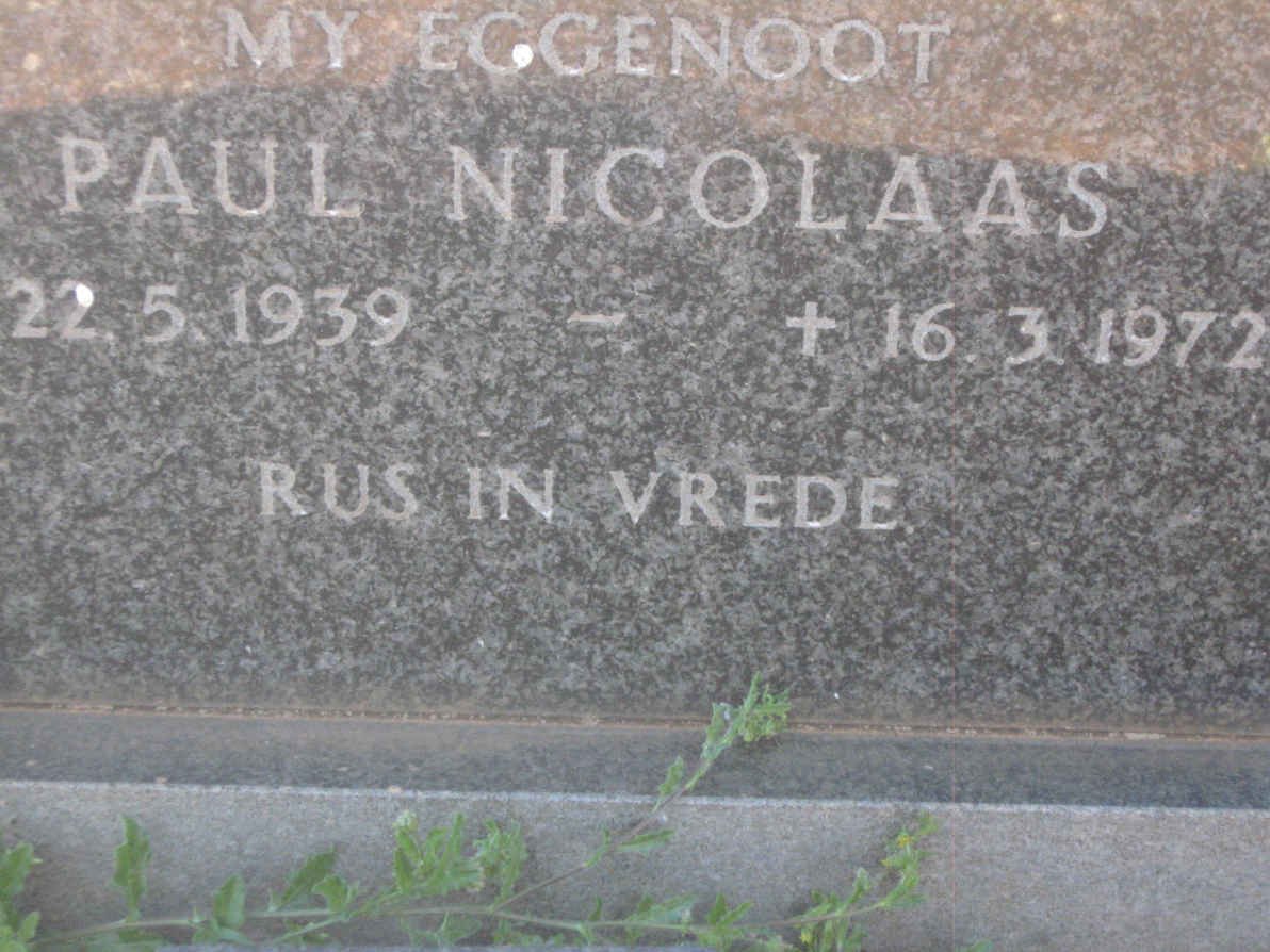 ? Paul Nicolaas 1939-1972