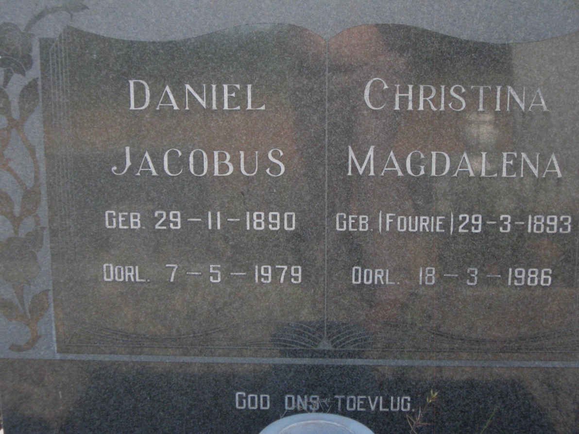 ERASMUS Daniel Jacobus 1890-1979 &amp; Christina Magdalena FOURIE 1893-1986