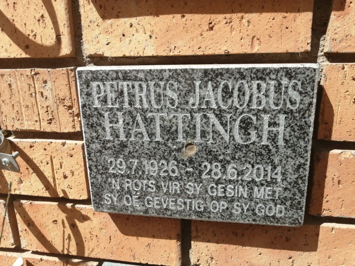 HATTINGH Petrus Jacobus 1926-2014