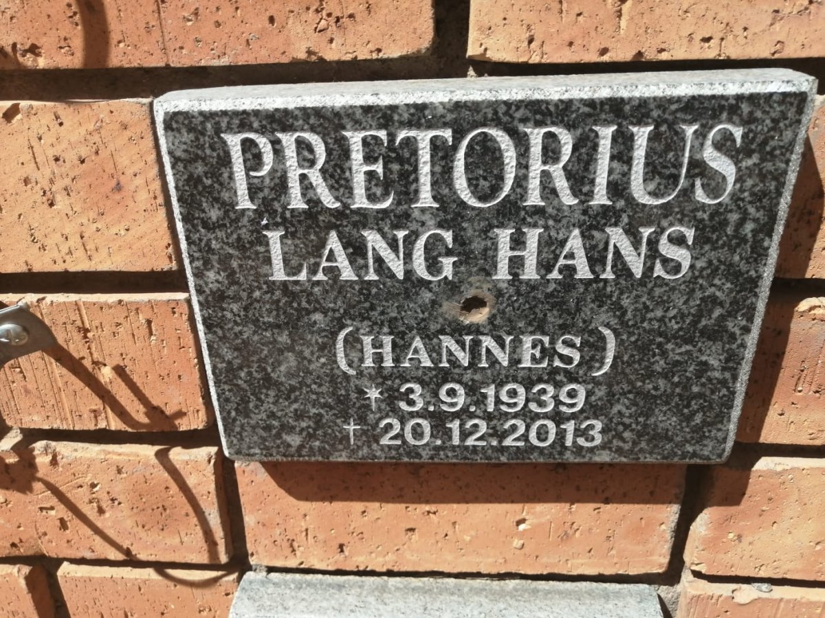 PRETORIUS Hannes 1939-2013