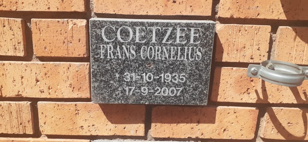 COETZEE Frans Cornelius 1935-2007