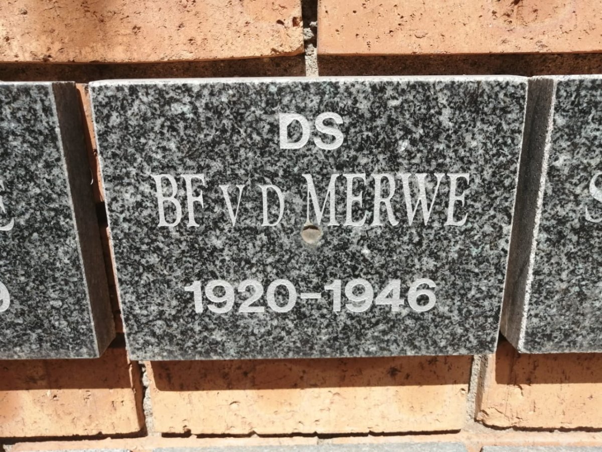 MERWE B.F., v.d. 