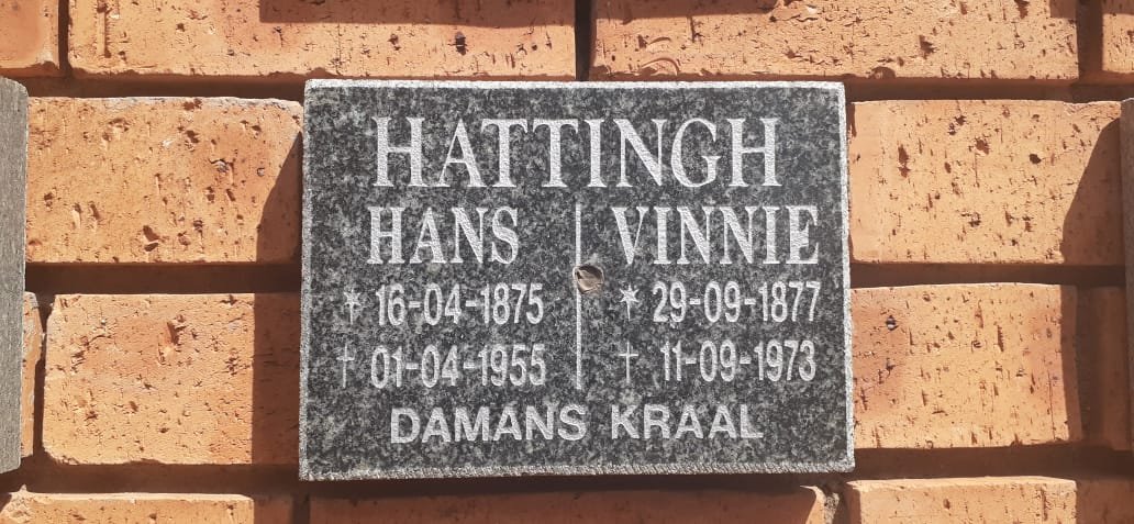 HATTINGH Hans 1875-1955 &amp; Vinnie 1877-1973
