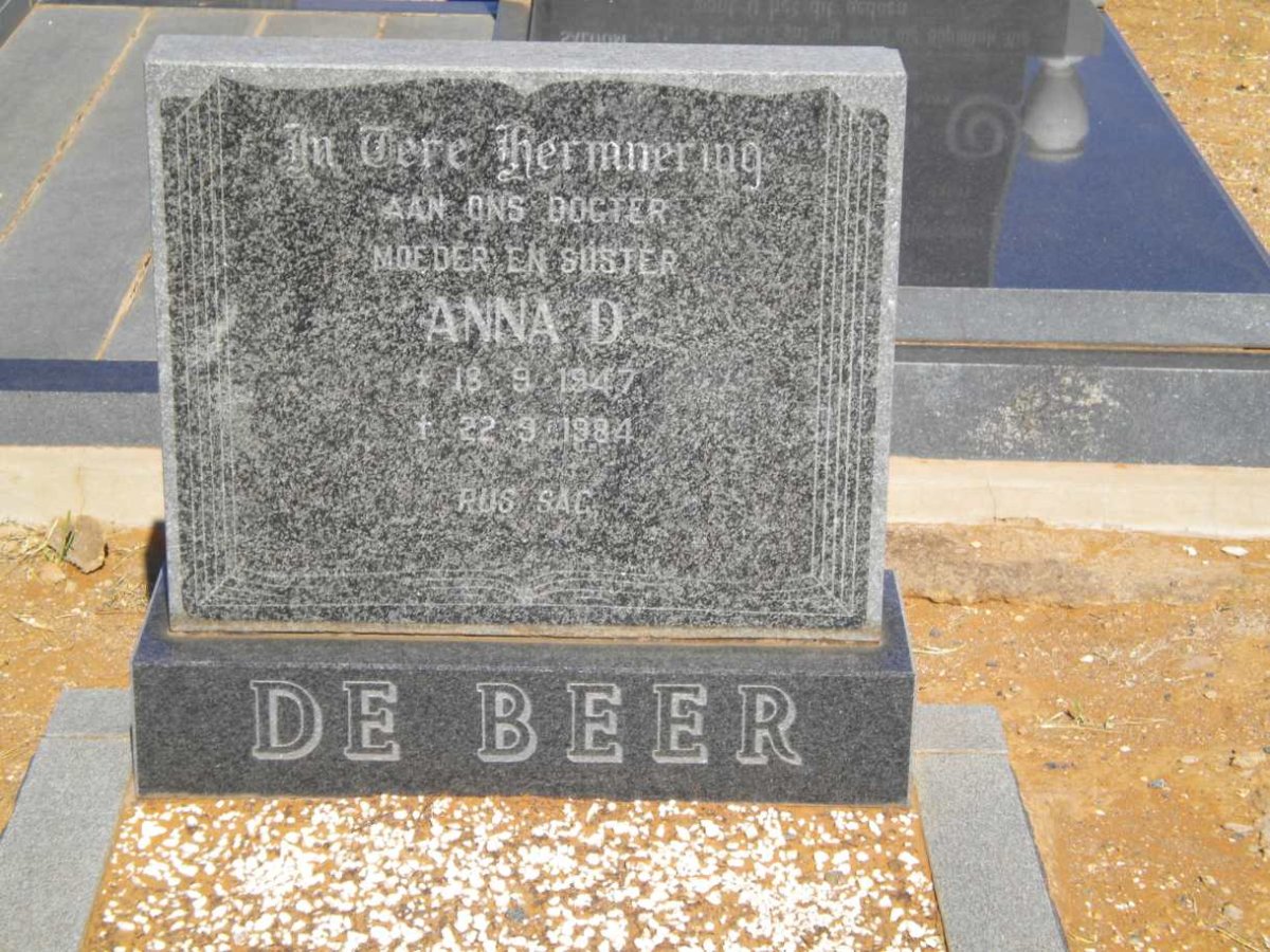 BEER Anna D., de 1947-1984