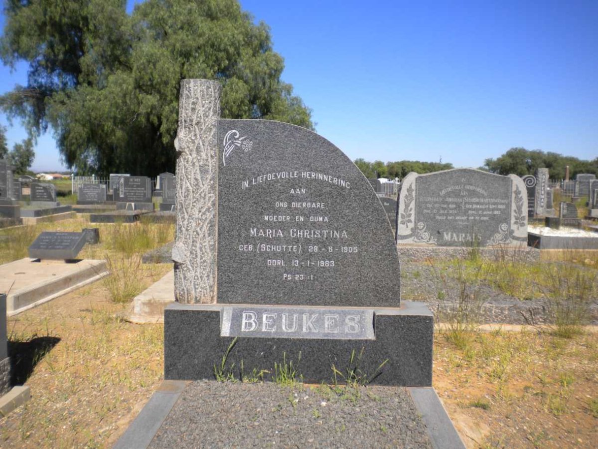 BEUKES  Maria Christina nee SCHUTTE 1905-1963