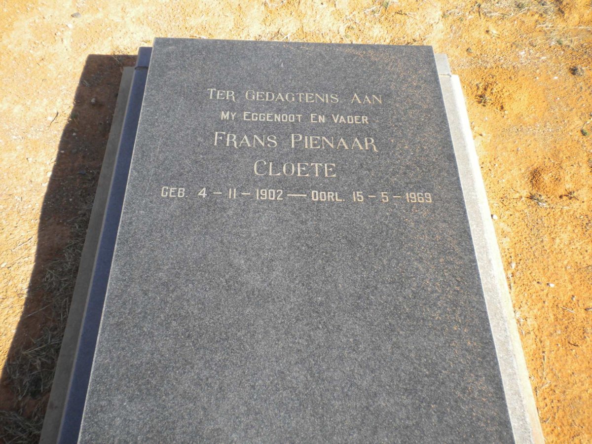 CLOETE Frans Pienaar 1902-1969