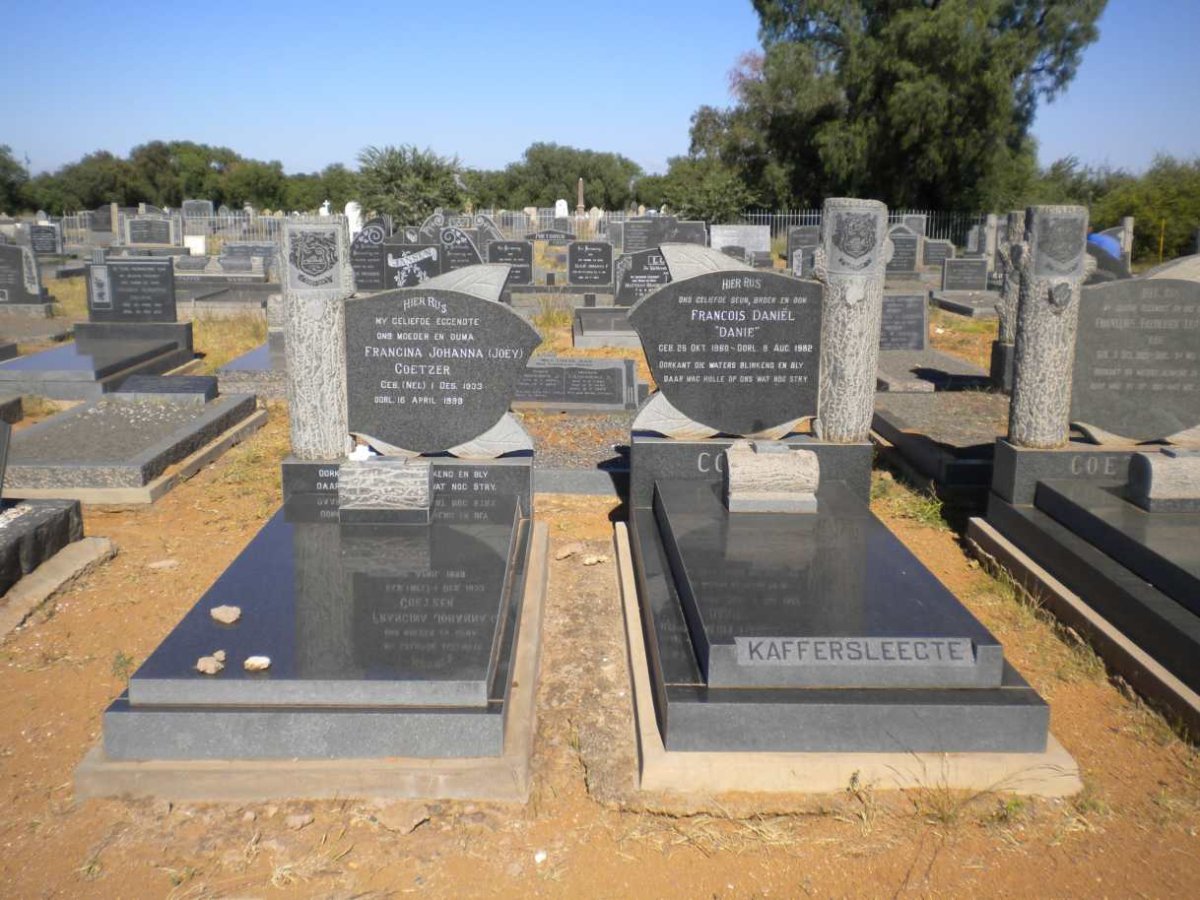 COETZER Cornelius Frederick Erasmus 1929-1965 &amp; Francina Johanna NEL 1933-1999
