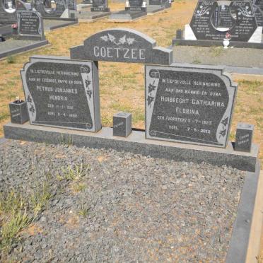 COETZEE Petrus Johannes Hendrik 1912-1988 &amp; Huibrecht Catharina Florina VORSTER 1923-2012
