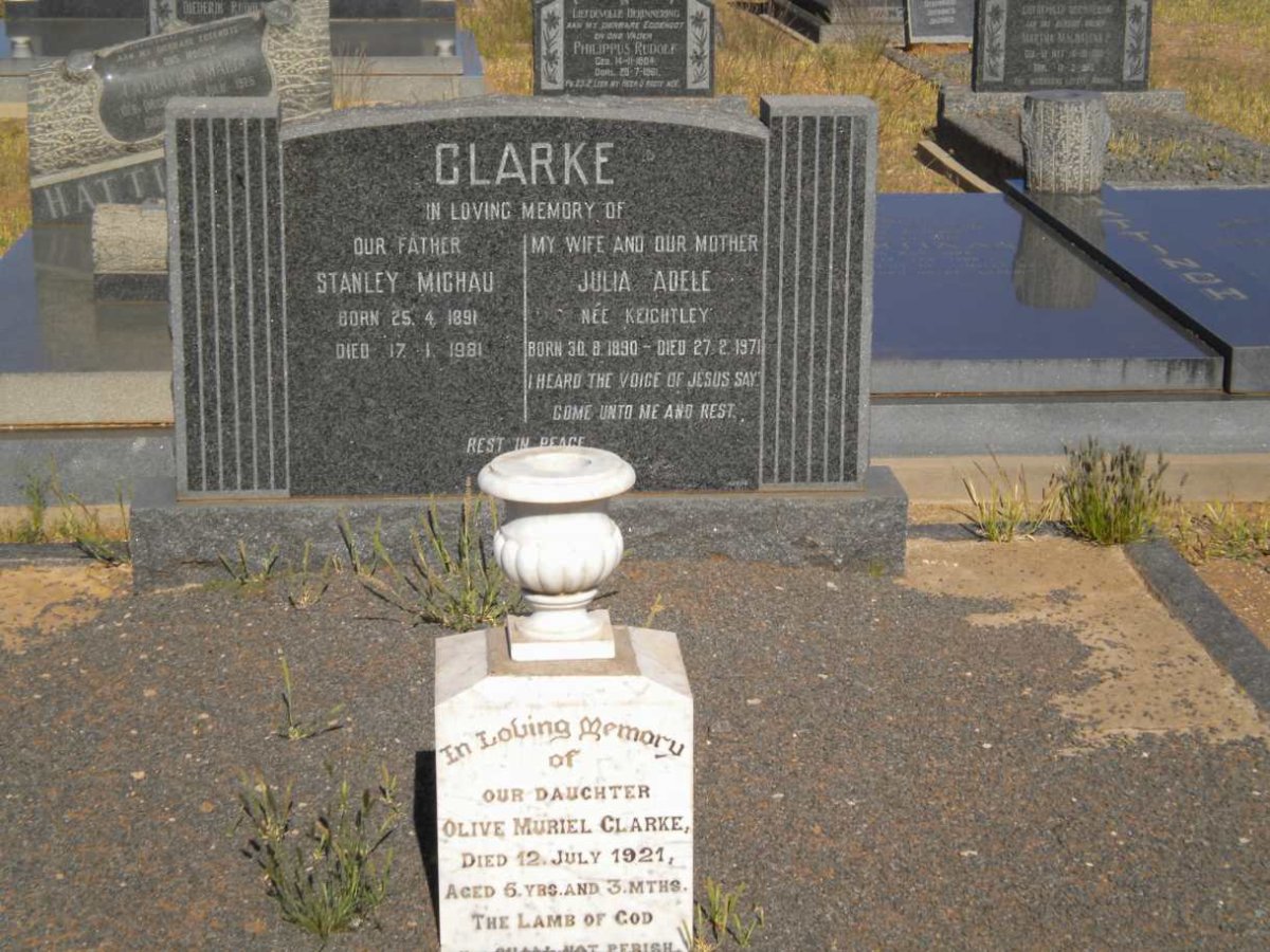 CLARKE Stanley Michau 1891-1981 &amp; Julia Adele nee KEIGHTLEY 1890-1971