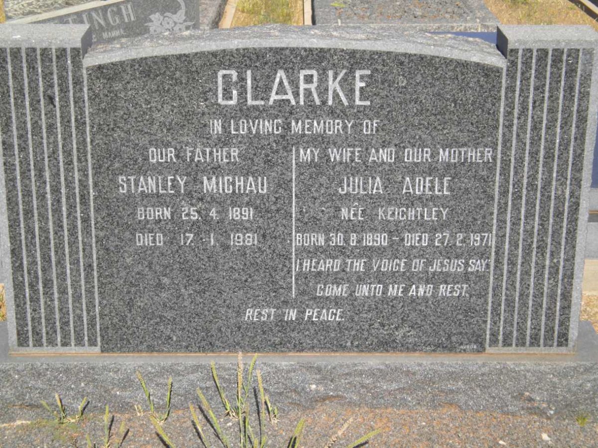 CLARKE Stanley Michau 1891-1981 &amp; Julia Adele KEIGHTLEY 1890-1971 :: Olive Muriel -1921