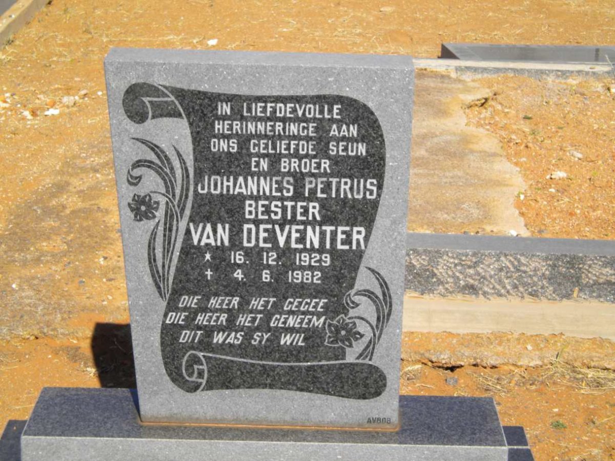 DEVENTER Johannes Petrus Bester, van 1929-1982