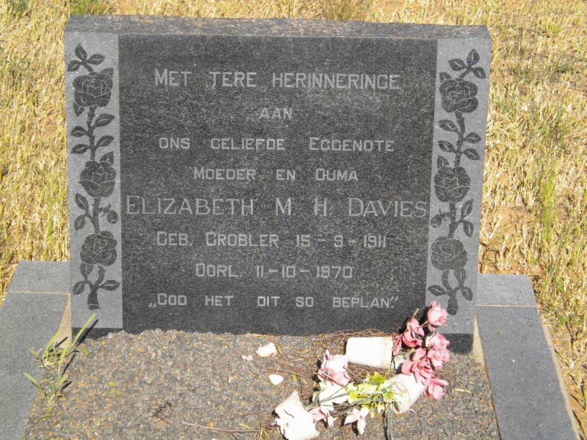 DAVIES Elizabeth M.H. nee GROBLER 1911-1970