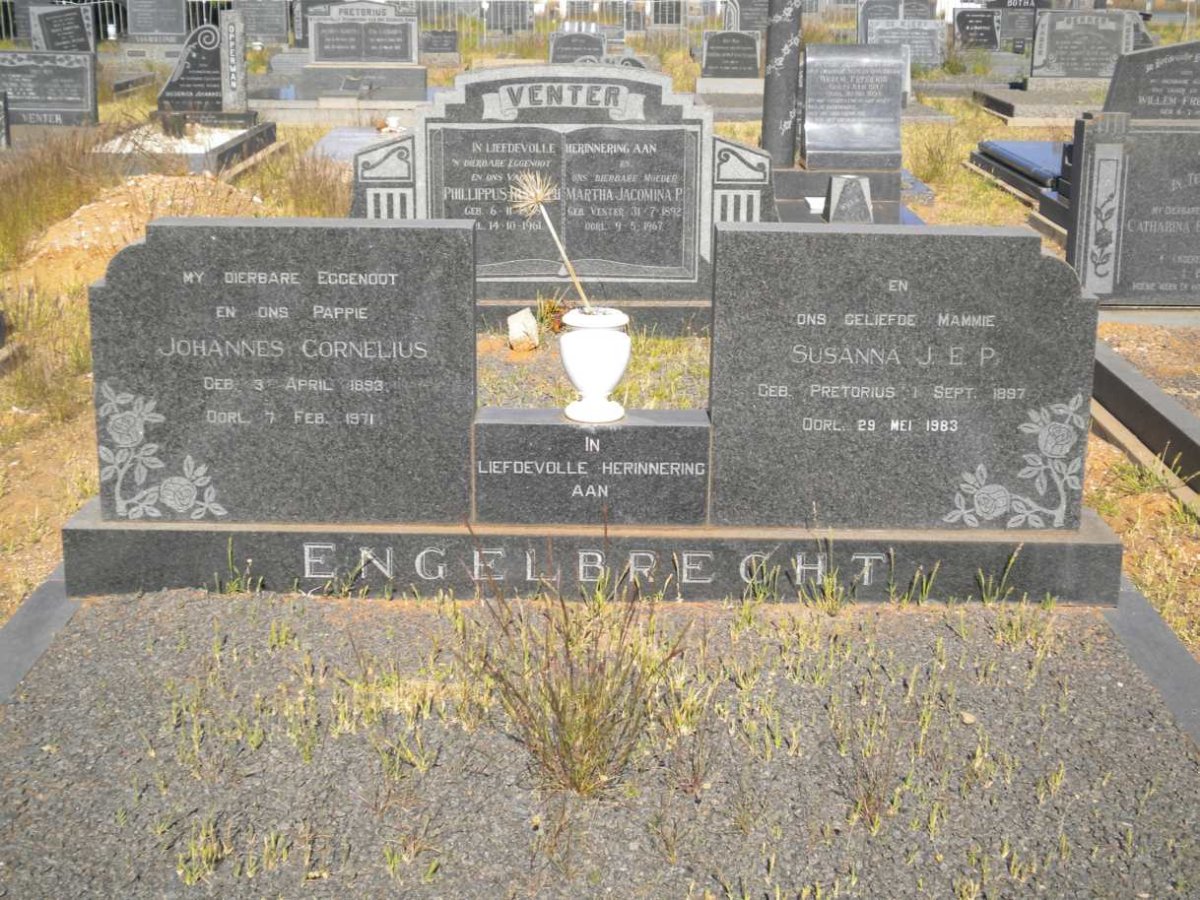 ENGELBRECHT Johannes Cornelius 1893-1971 &amp; Susanna J.E.P. PRETORIUS 1897-1983