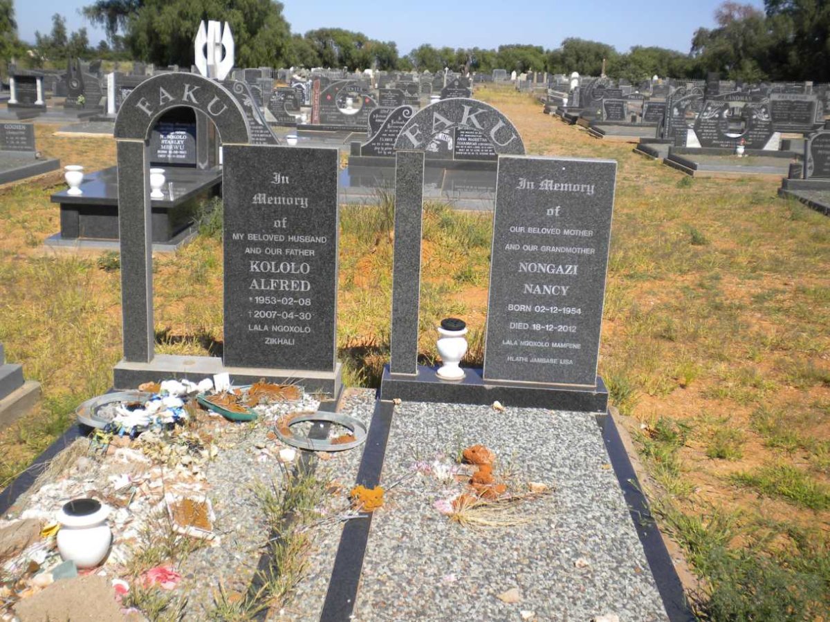 FAKU Kololo Alfred 1953-2007 &amp; Nongazi Nancy 1954-2012