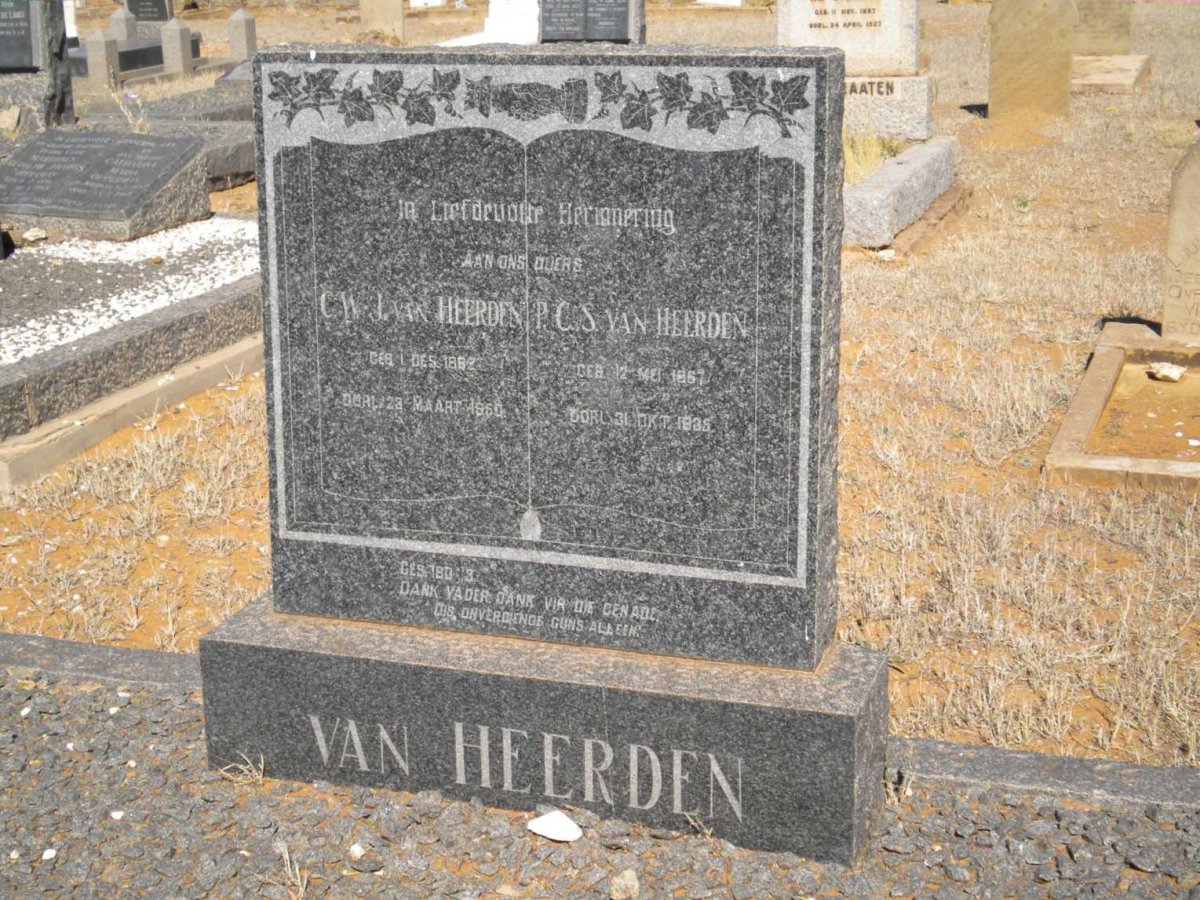 HEERDEN C.W.J., van 1862-1950 &amp; P.C.S. 1867-1935