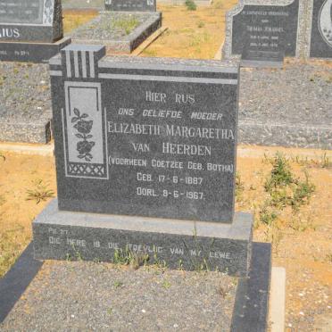 HEERDEN Elizabeth Margaretha, van voorheen COETZEE nee BOTHA 1887-1967