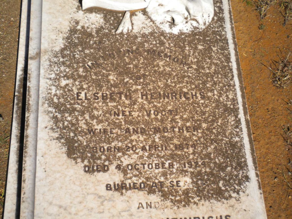 HEINRICHS Elsbeth nee VOGT 1874-1924