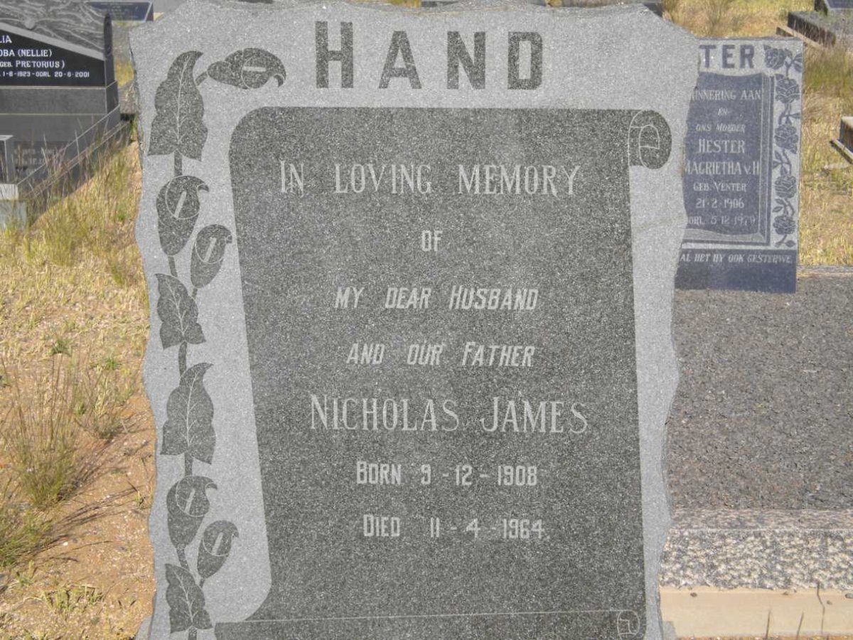 HAND Nicholas James 1908-1964