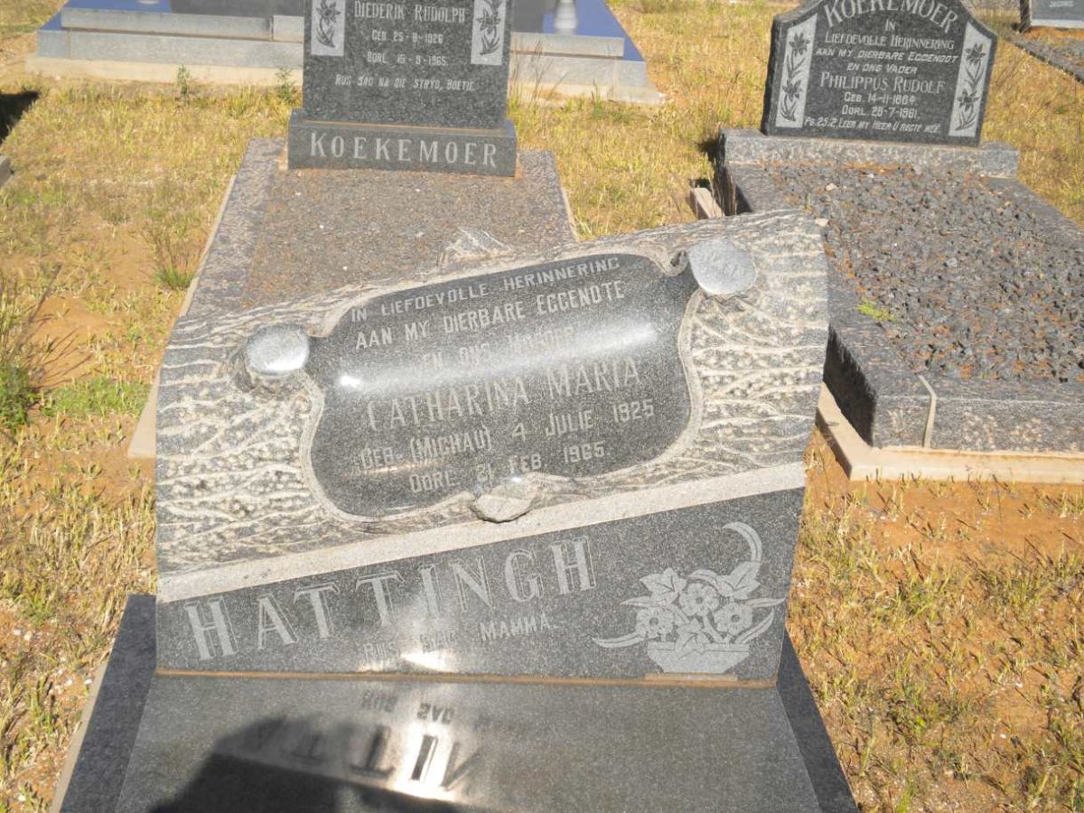 HATTINGH Catharina Maria nee MICHAU 1925-1965