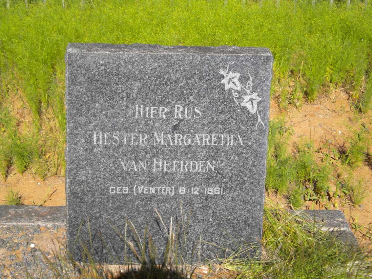 HEERDEN Hester Margaretha, van nee VENTER 1881-