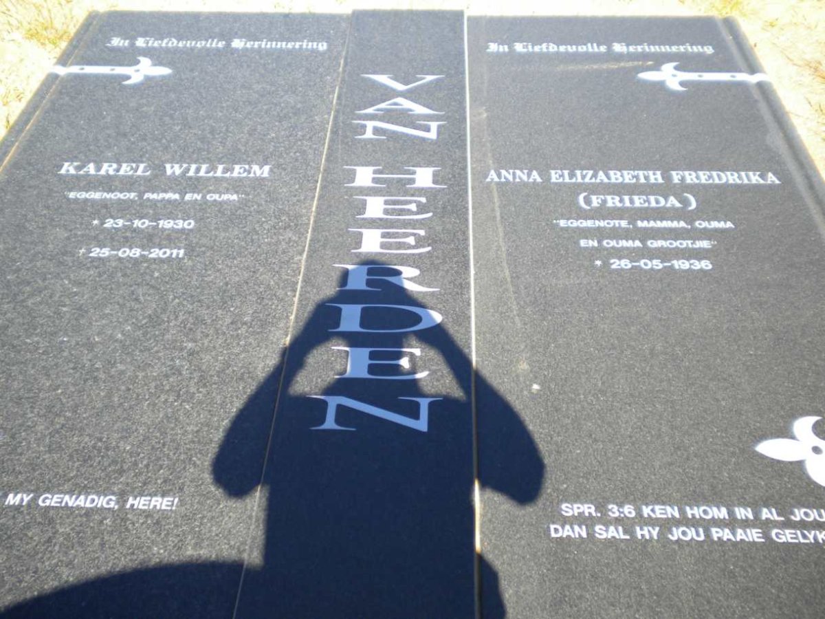 HEERDEN Karel Willem, van 1930-2011 &amp; Anna Elizabeth Fredrika 1936-