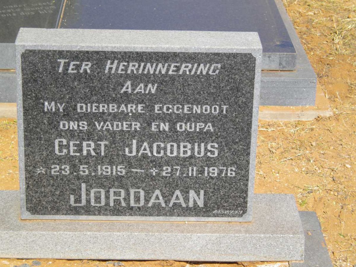 JORDAAN Gert Jacobus 1915-1976