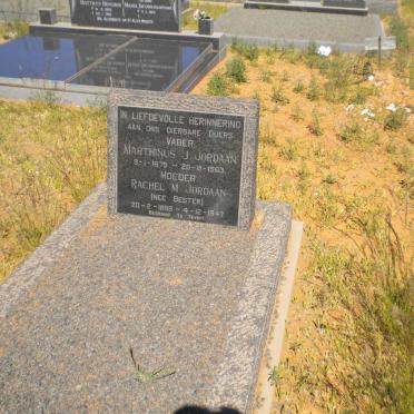JORDAAN Marthinus J. 1879-1963 &amp; Rachel M. BESTER 1888-1947