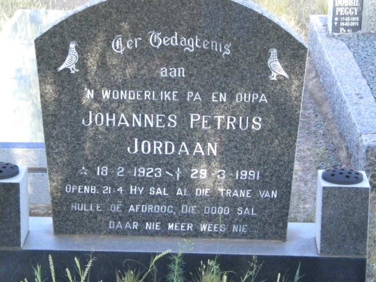 JORDAAN Johannes Petrus 1923-1991