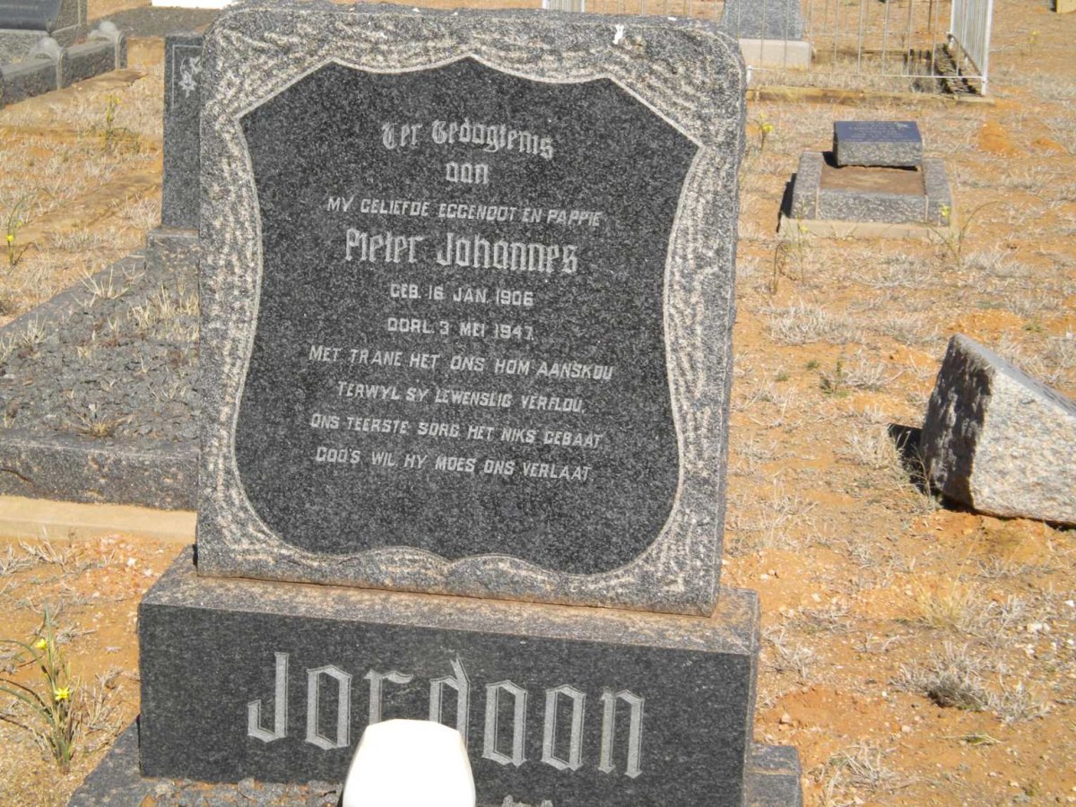 JORDAAN Pieter Johannes 1906-1947
