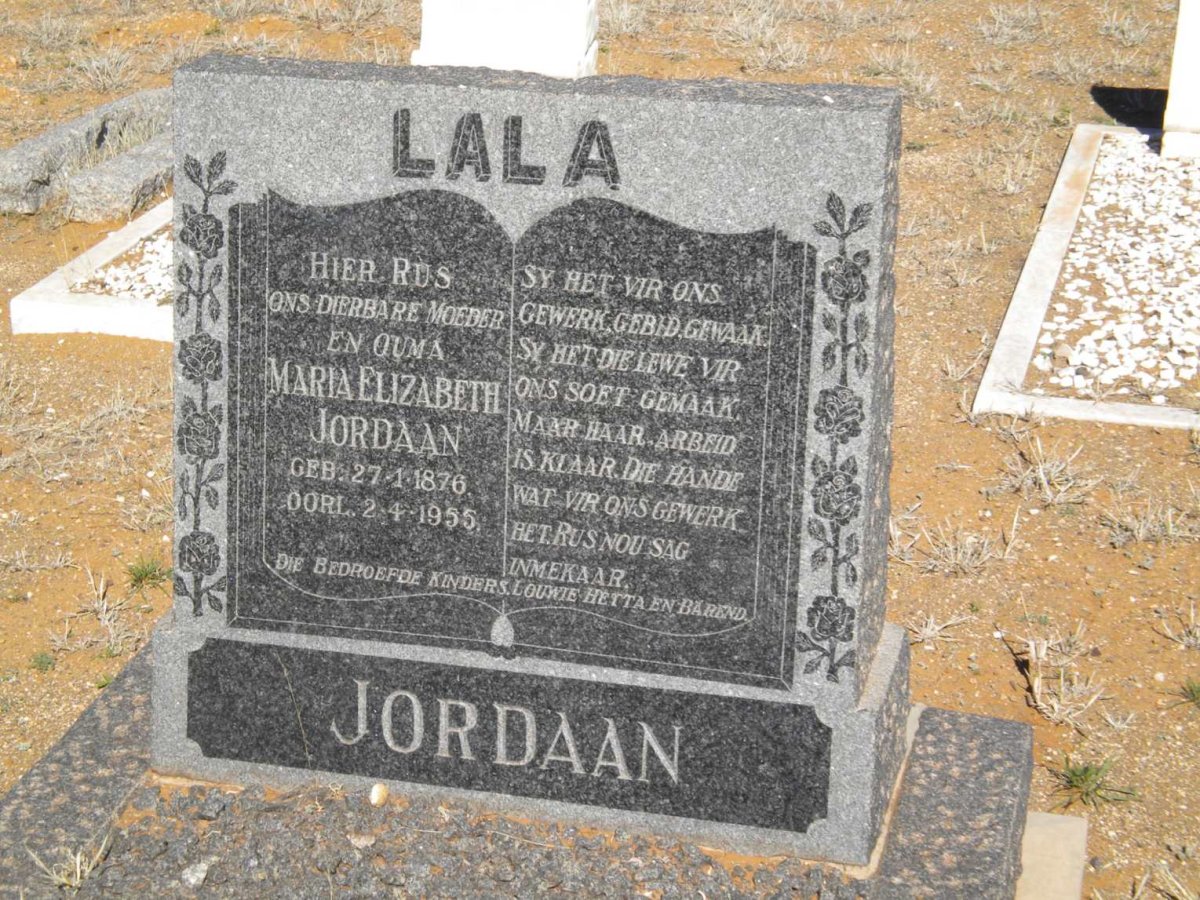JORDAAN Maria Elizabeth 1876-1955