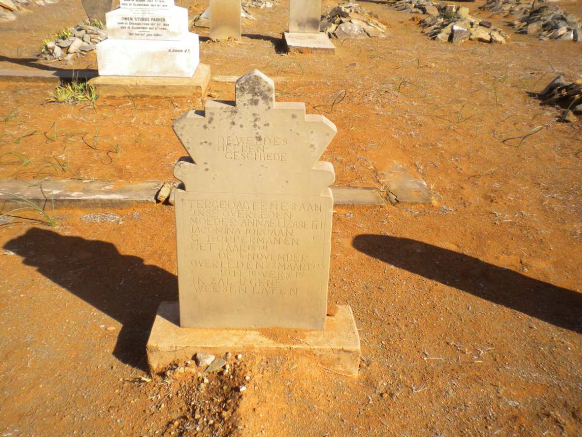 JORDAAN Anna Elizabeth Jacomina nee OPPERMAN 1864-19??