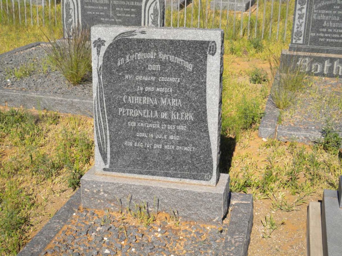 KLERK Catherina Maria Petronella, de nee KRITZINGER 1882-1950