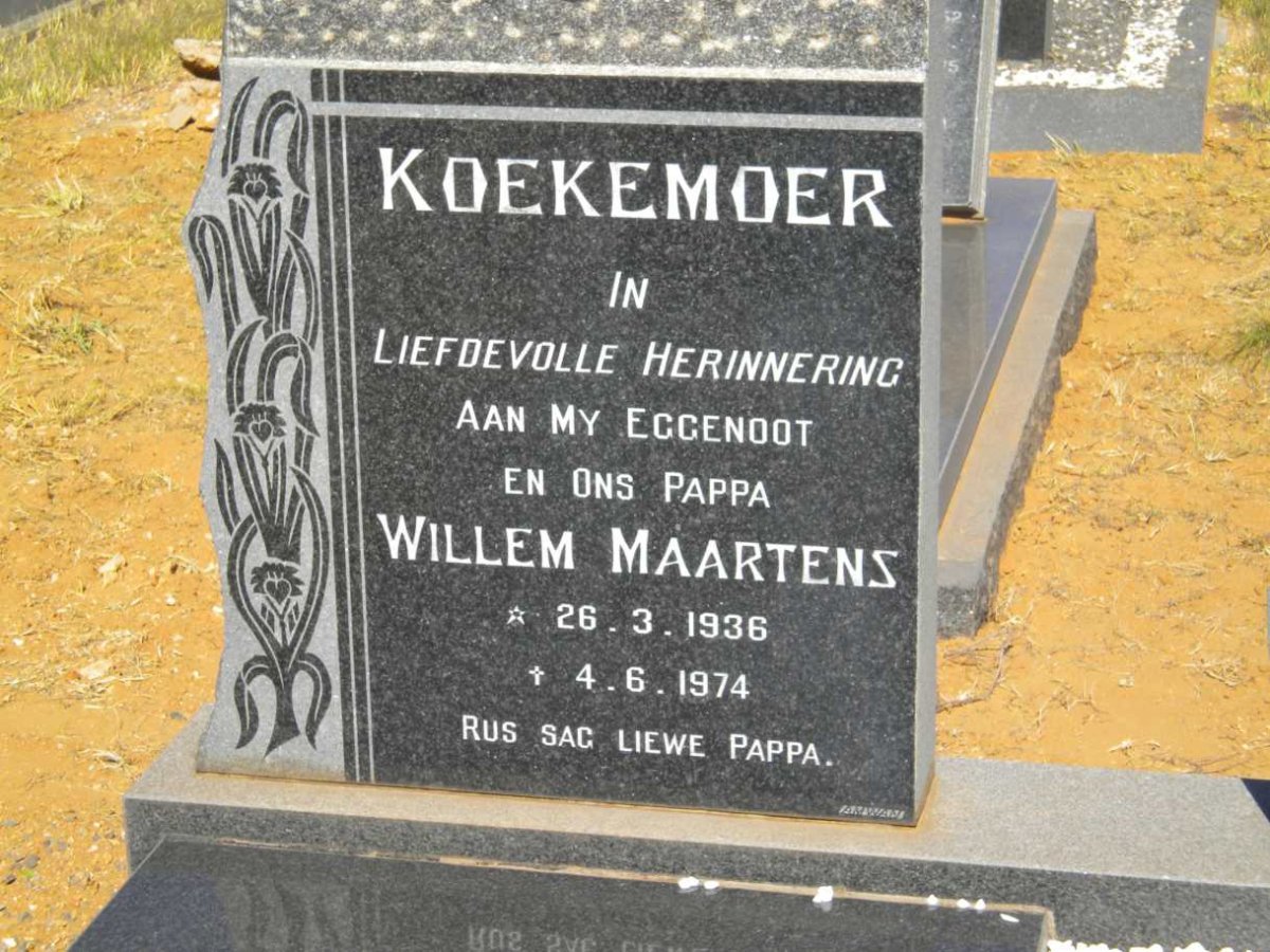 KOEKEMOER Willem Maartens 1936-1974