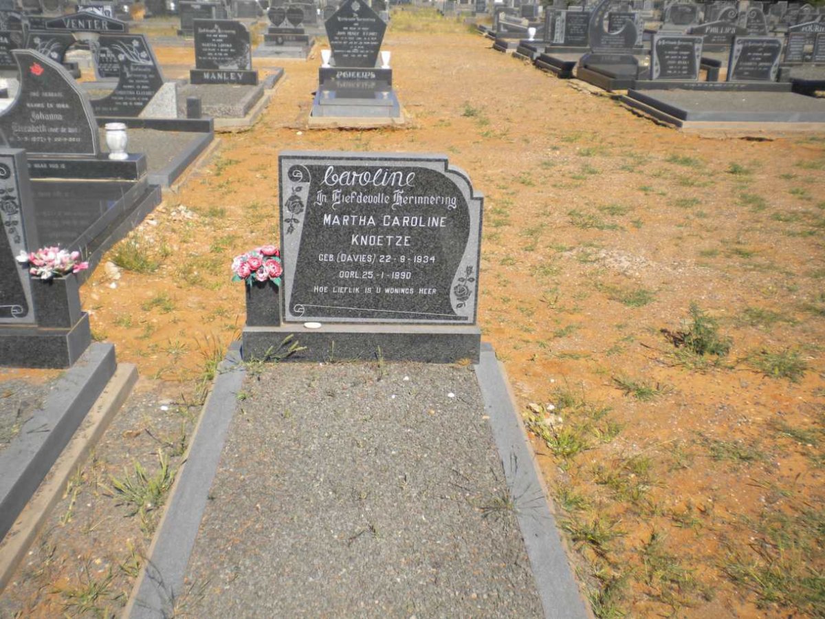 KNOETZE Martha Caroline nee DAVIES 1934-1990