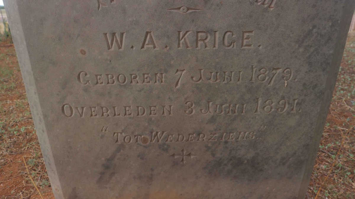 KRIGE W.A. 1879-1891