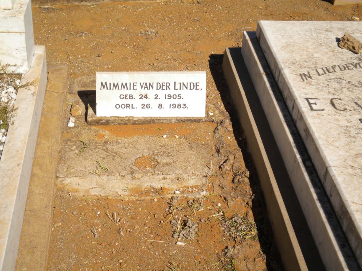 LINDE Mimmie, van der 1905-1983