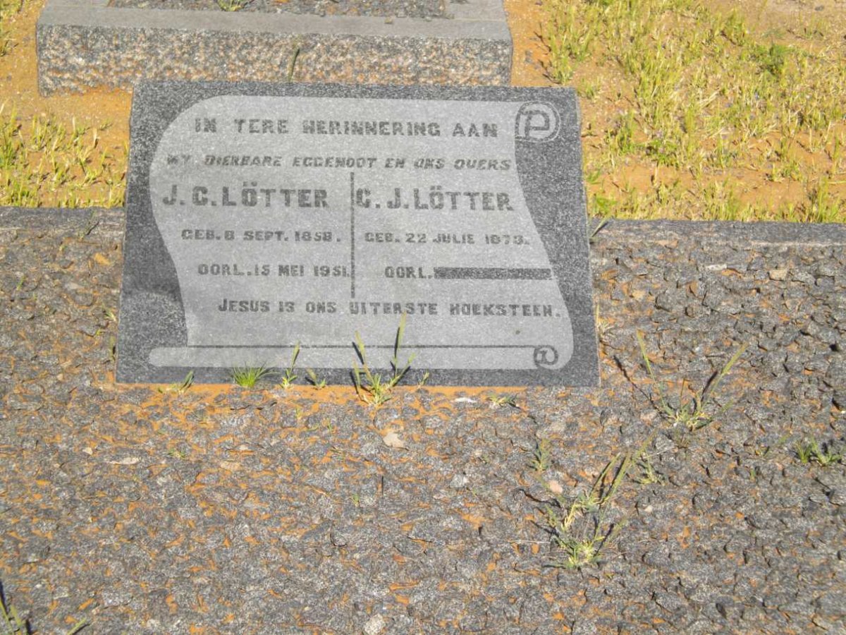 LÖTTER J.C. 1858-1951 &amp; G.J. 1873-