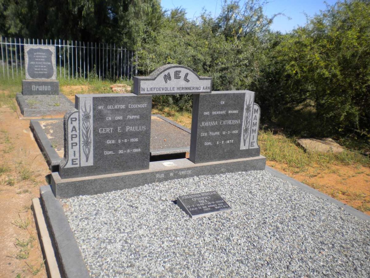 NEL Gert E. Paulus 1906-1968 &amp; Johanna Catherina FOURIE 1906-1972 :: NEL Johanna Mirriam 1945-2004