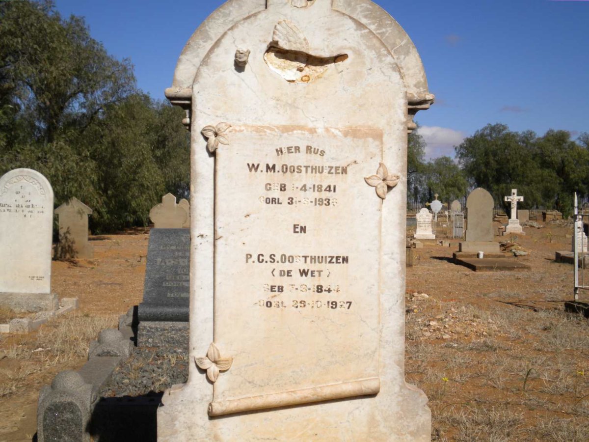 OOSTHUIZEN W.M. 1841-1936 &amp; P.C.S. DE WET 1844-1927