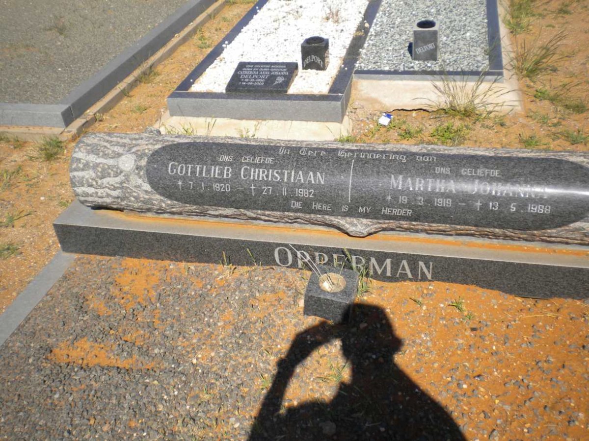 OPPERMAN Gottlieb Christiaan 1920-1982 &amp; Martha Johanna 1919-1988