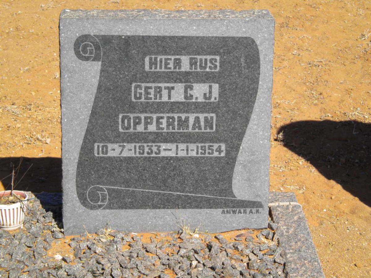 OPPERMAN Gert C.J. 1933-1954