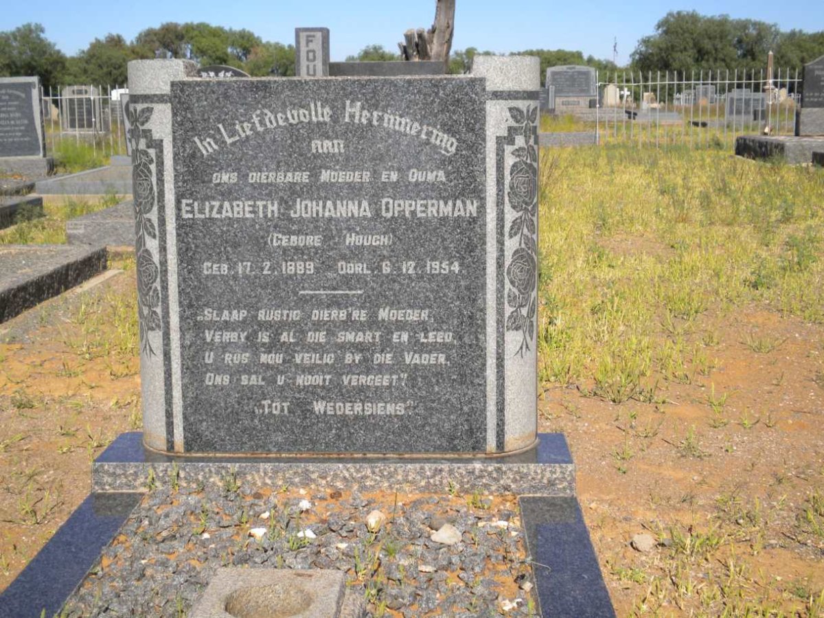 OPPERMAN Elizabeth Johanna nee HOUGH 1889-1954