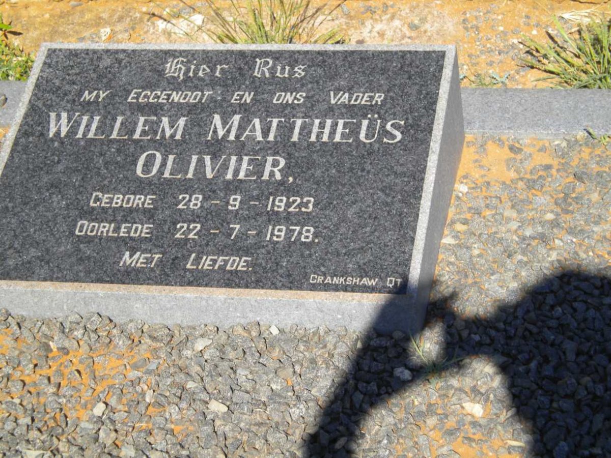OLIVIER Willem Mattheüs 1923-1978
