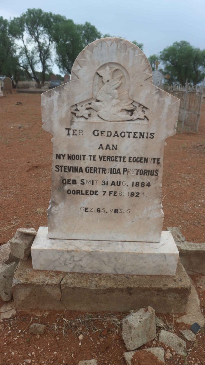 PRETORIUS Stevina Gertruida nee SMIT 1884-1924