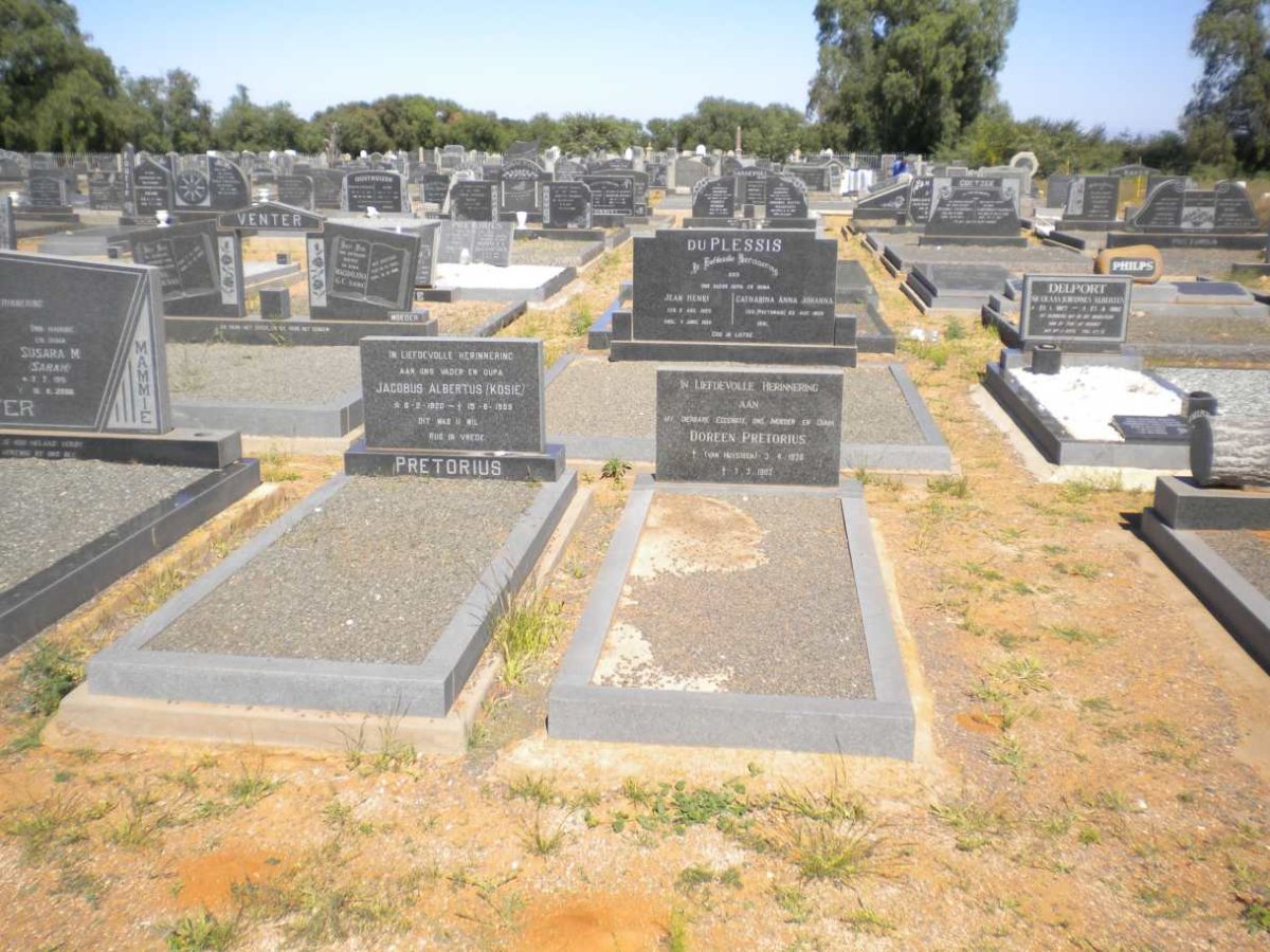PRETORIUS Jacobus Albertus 1920-1989 &amp; Doreen VAN HUYSTEEN 1928-1982