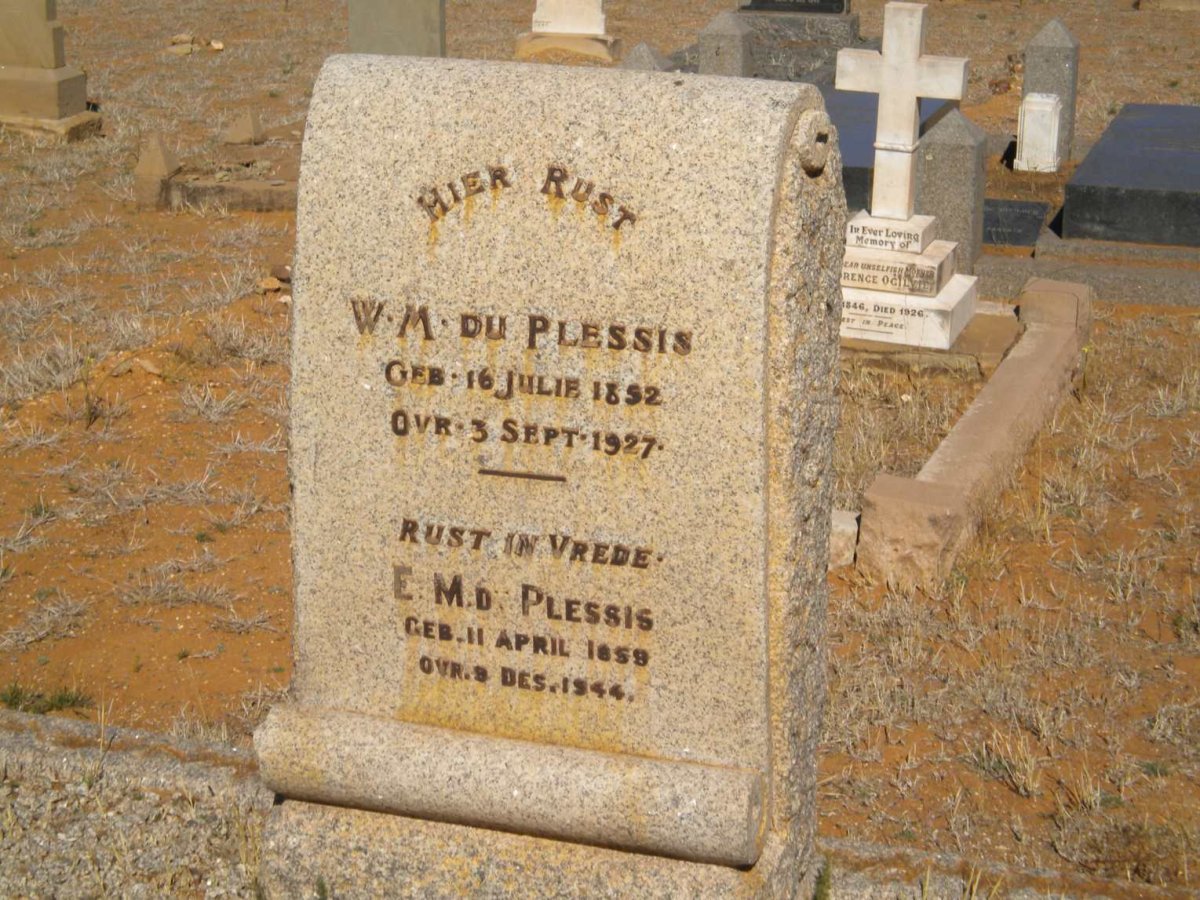PLESSIS W.M., du 1852-1927 &amp; E.M. 185?-1944